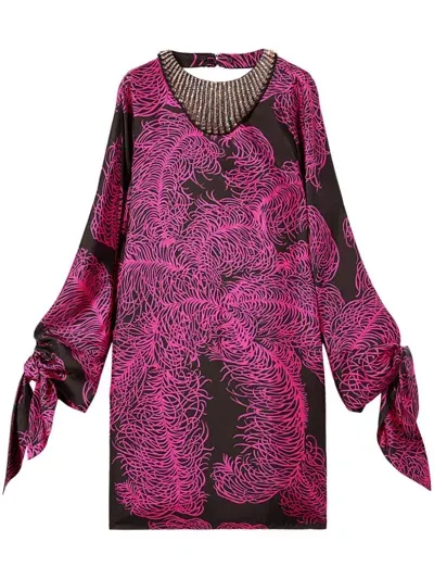 Pucci Struzzo-print Silk Kaftan In 粉色