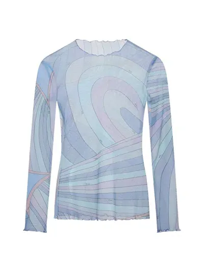 Pucci Sweaters In Celeste/rosa