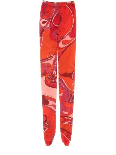 Pucci Tights With Orchid Print In Multicolor