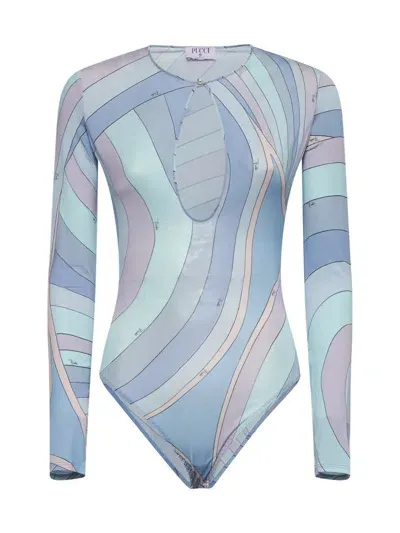 Pucci Top In Sky Blue,pink