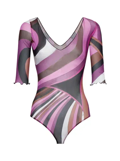 Pucci Top In Fuchsia,brown