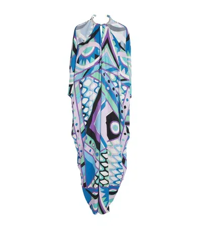 Pucci Vivara Print Maxi Kaftan In Blue