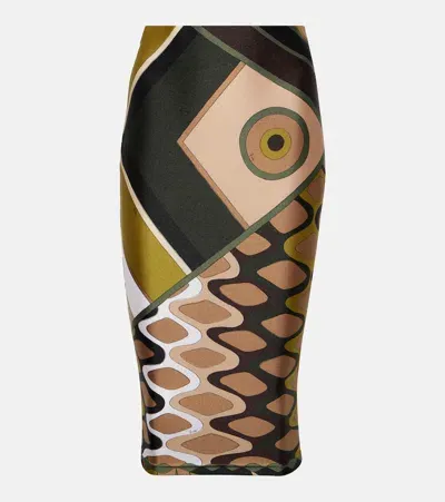 Pucci Vivara-print Pencil Skirt In Multicolor