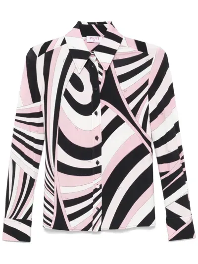 Pucci Camicia Con Stampa Iride In Pink