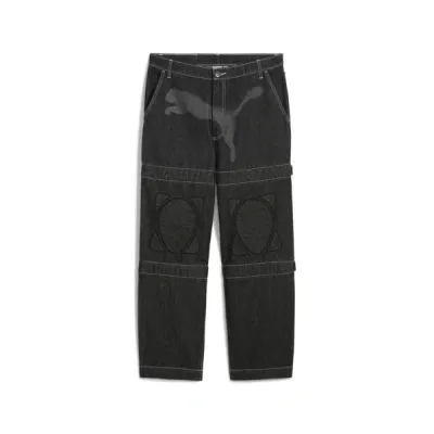 Puma Black A$ap Rocky Edition Knee Pad Jeans In Black-denim