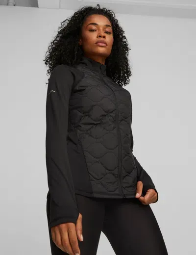 Puma Cloudspun Wrmlbl Padded Running Jacket In Black