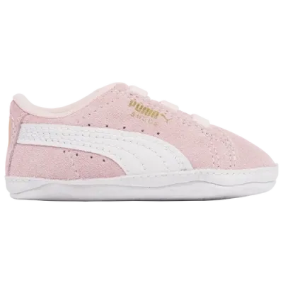 Puma Girls Infant   Suede Crib In White/pink