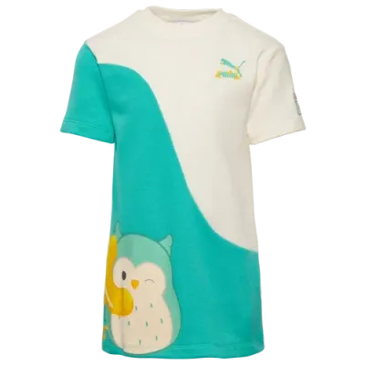 Puma Girls Preschool   X Squishmallow French Terry Colorblocked Dress In White/teal