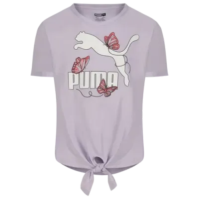 Puma Girls   Butterfly Knot T-shirt In Purple