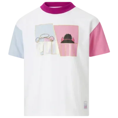 Puma Girls   Lol S&s Colorblock T-shirt In White/multi