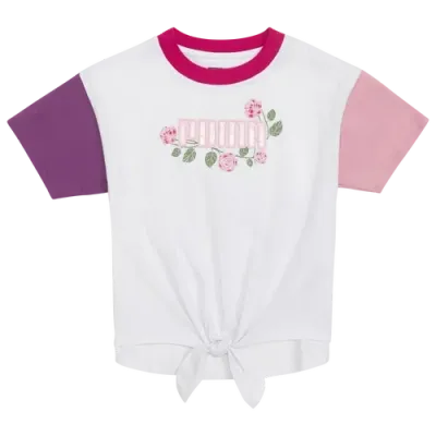 Puma Girls   Valentine's Day Colorblock T-shirt In White/pink