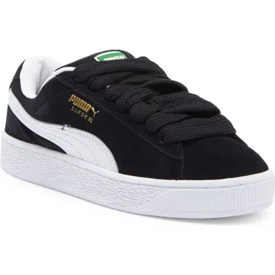 Puma Kids' Suede Xl Sneaker In  Black- White