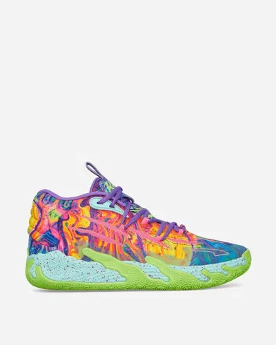 Puma Lamelo Ball Mb.03 Be You Sneakers Purple Glimmer / Knockout Pink / Green Gecko In Purple/green/pink