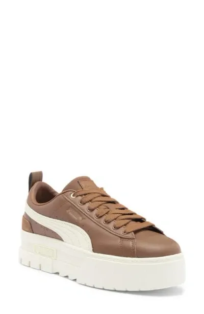 Puma Mayze Luxe Platform Sneaker In Brown