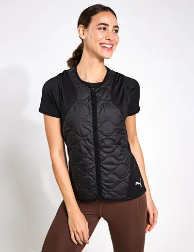 Puma Run Cloudspun Wrmlbl Padded Vest In Black