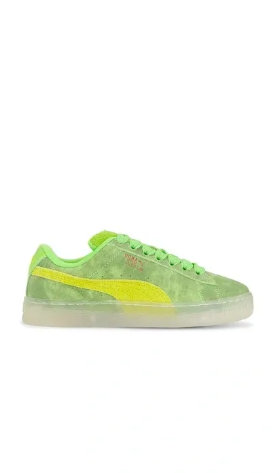 Puma Suede Xl Ghostbusters Slimer In  Green  Lime Smash  & Warm White