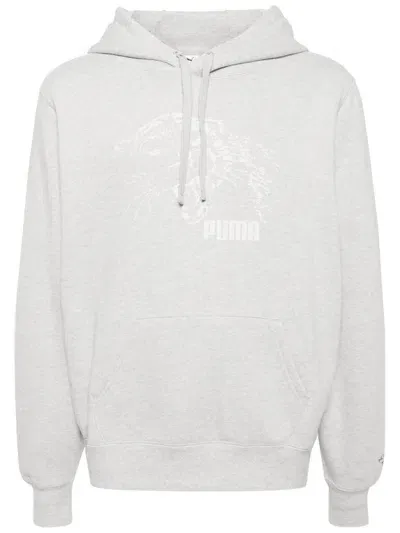 Puma X Noah Graphic-print Hoodie In Grey