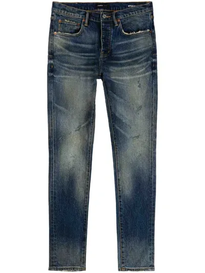 Purple Brand Acid-wash Skinny Jeans In Blue