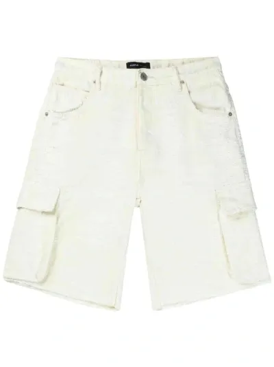 Purple Brand Cargo Cotton-blend Shorts In White