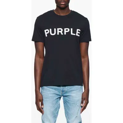 Purple Brand Clean Jersey Graphic T-shirt In Black