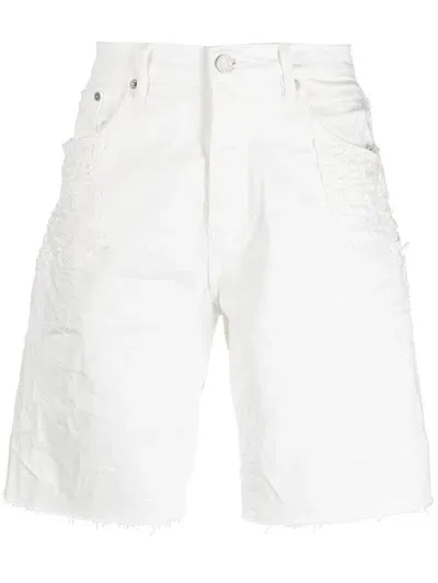 Purple Brand Cotton Shorts In White