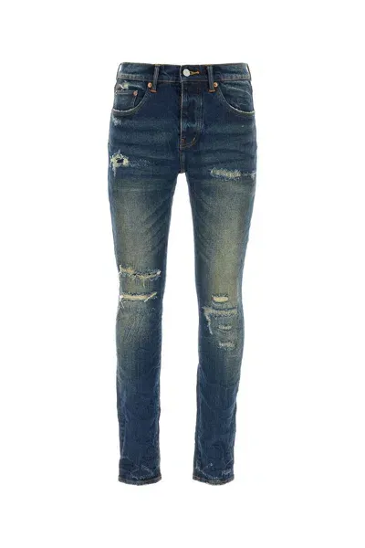 Purple Brand Distressed Skinny Jeans In Navy