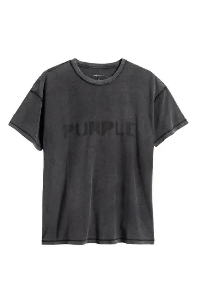 Purple Brand Inside Out Logo Cotton Graphic T-shirt In Black