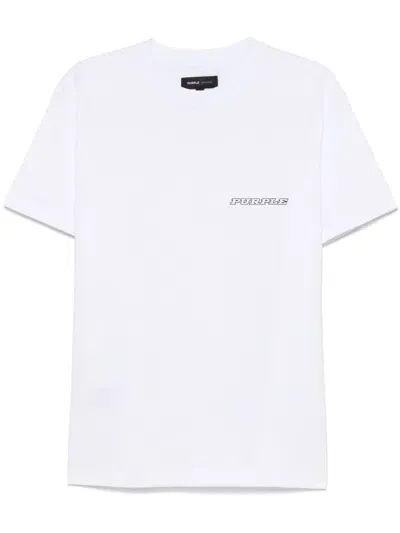 Purple Brand Logo-print T-shirt In White