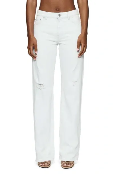 Purple Brand Ripped Slim Fit Straight Leg Jeans In White