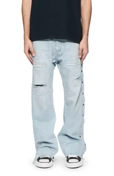 Purple Brand Tearaway Distressed Jeans In Light Indigo