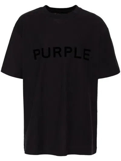 Purple Brand Textured Wordmark T-shirt In 黑色