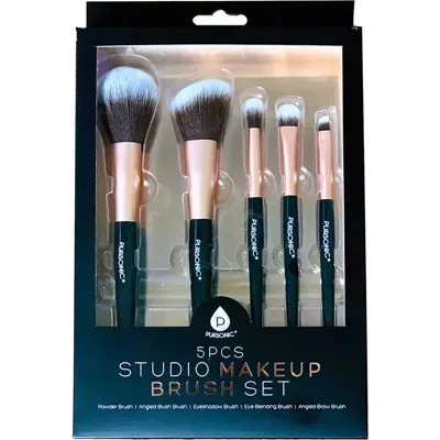 Pursonic 5 Pcs Studio Makeup Brush Set In Black