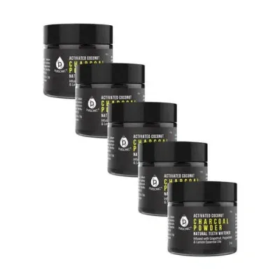 Pursonic Teeth Whitening Charcoal Powder Natural 5-pack