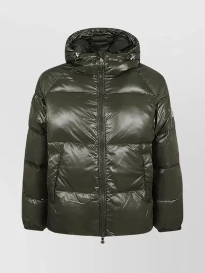 Pyrenex Shiny Hooded Quilted Coats And Jackets In Deep Khaki