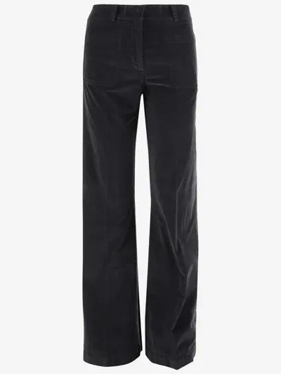 Ql2 Stretch Cotton Velvet Pants In Black