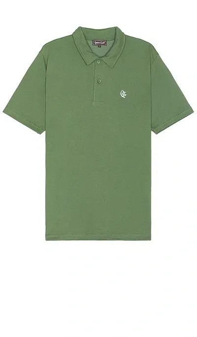 Quiet Golf Monogram Polo In Olive