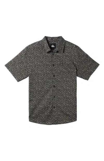 Quiksilver Apero Classic Fit Print Short Sleeve Button-up Shirt In Tarmac Apero Class Ss