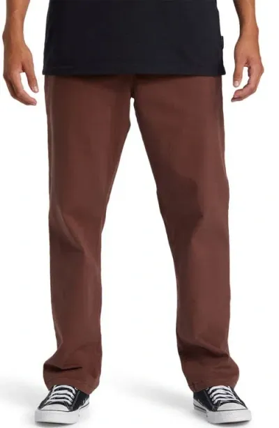 Quiksilver Dna Beach Cotton Twill Pants In Brown Stone