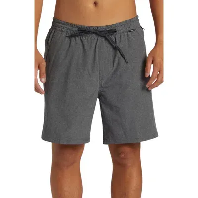 Quiksilver Heather Taxer Amphibian Water Repellent Board Shorts In Black