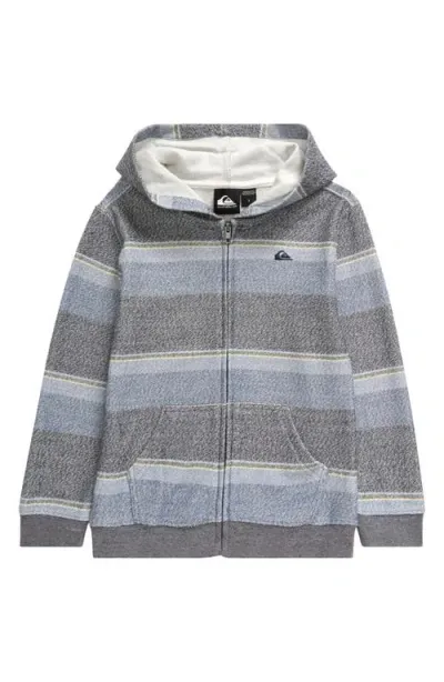 Quiksilver Kids' The Great Otway Stripe Zip Hoodie In Blue Nights