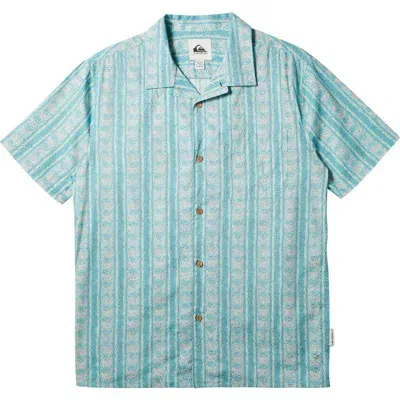 Quiksilver Pool Party Camp Shirt In Capri Pacific Tribe