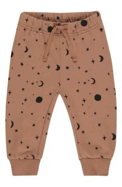 Quincy Mae Babies'  Celestial Print Cotton Sweatpants In Spice