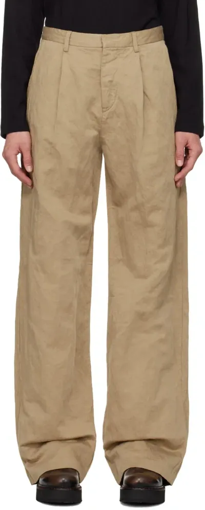 R13 Beige Damon Trousers In Khaki