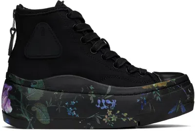 R13 Black Kurt High Top Sneakers In Black With Floral