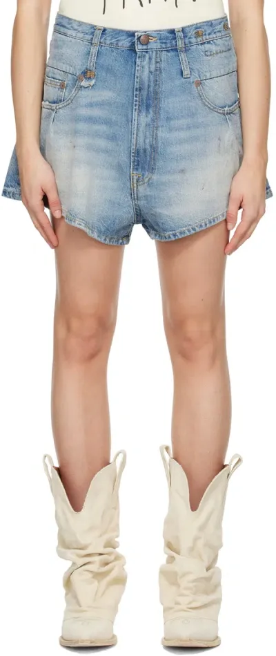 R13 Blue Venti Denim Shorts In Turner Blue