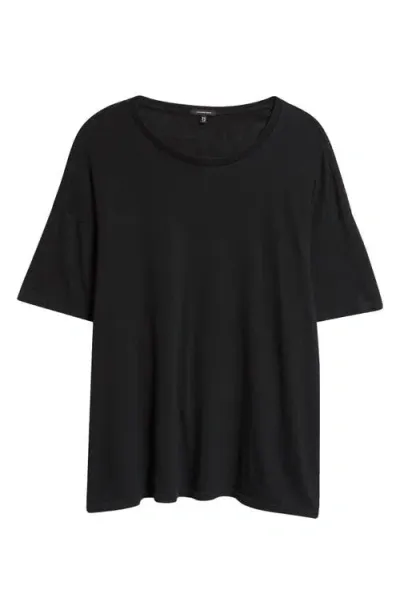 R13 Boxy Seamless Cotton & Cashmere T-shirt In Cashmere Black