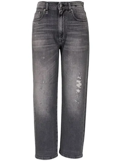 R13 High-rise Straight-leg Jeans In Grey