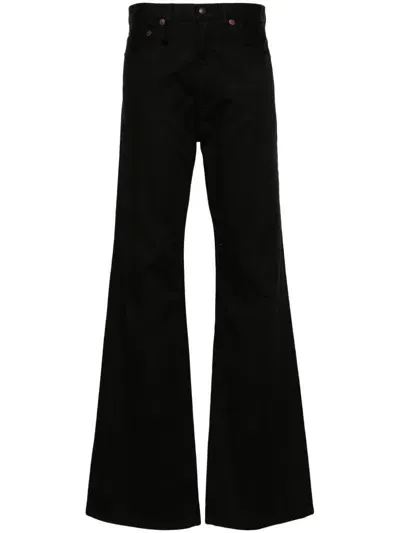 R13 High-waist Wide-leg Trousers In Black