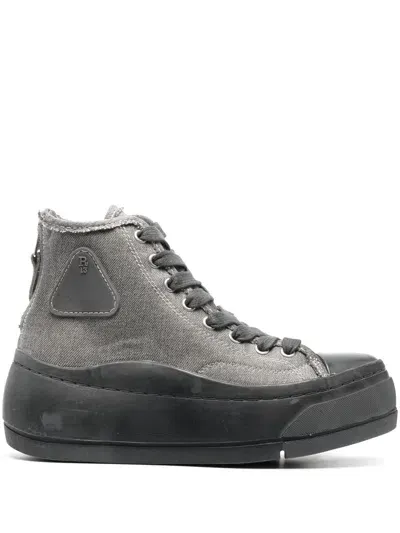 R13 Logo-patch High-top Sneakers In Grey