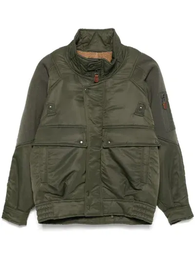 R13 Ribbed-panel Bomber Jacket In Green